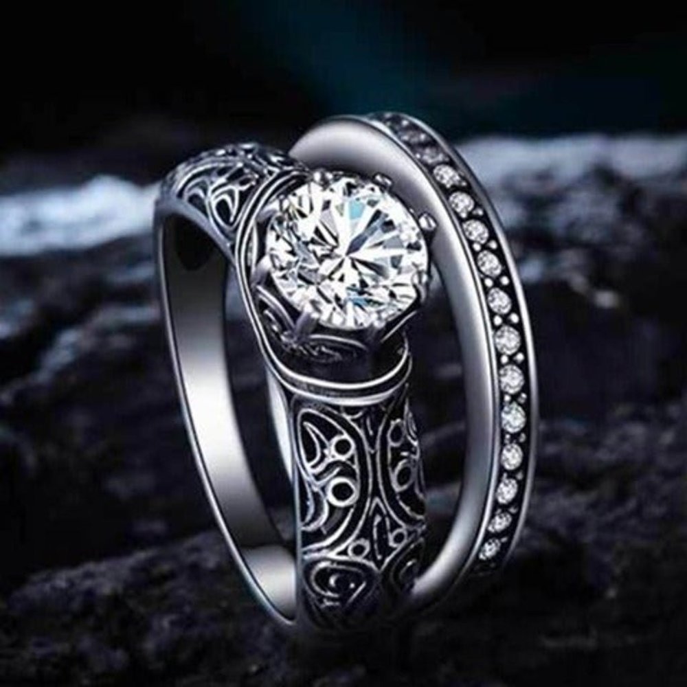 Trendy Gems Macro Pave Pattern Cubic Carved Vintage Ring